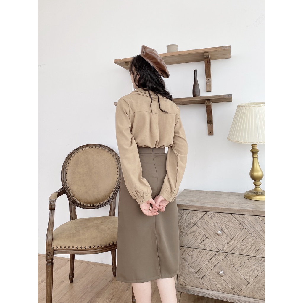CHÂN VÁY SUÔNG BÚT CHÌ XẺ SAU 001