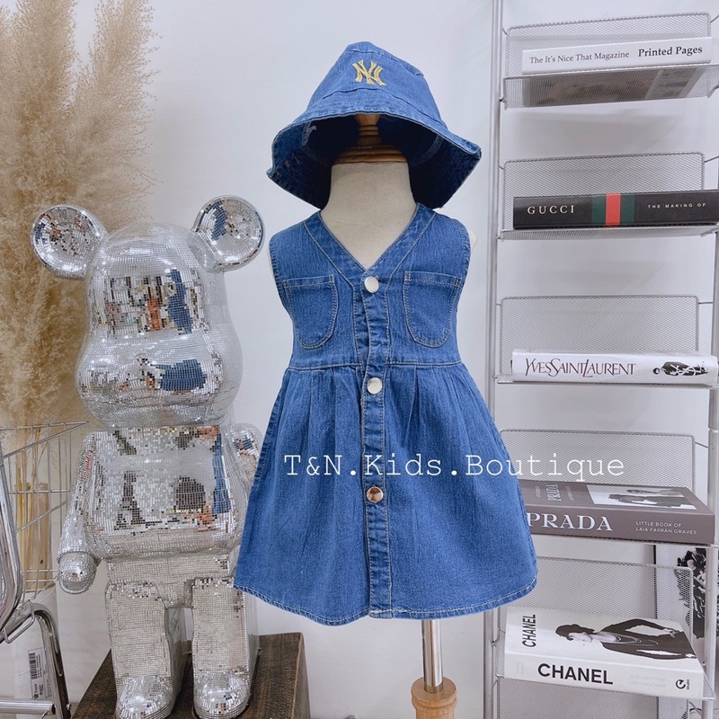 Sét váy jean cổ v cho bé gái từ 10-20kg💋hàng đẹp