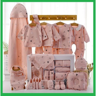 Set đồ sơ sinh quà tặng cho bé 22 chi tiết coton có hộp sang chảnh - quần áo trẻ em