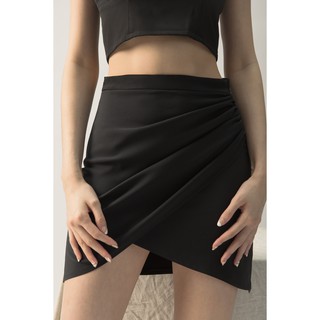 Chân váy vạt chéo xếp nhún - LUCY MINI SKIRT - SOLID