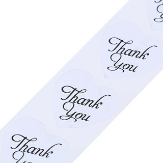 Tem dán thank you tim trắng 2.5cm