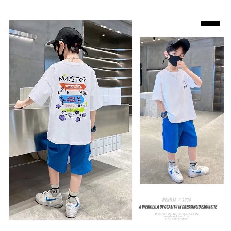 Áo Thun Đen Tay Ngắn Thời Trang Mùa Hè 2022 Cho Bé Trai