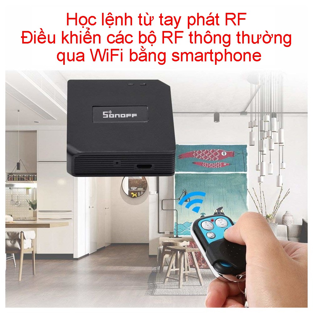 Bộ trung tâm Sonoff RF Bridge điều khiển kết nối thiết bị cảm biến hệ an ninh sinh thái eWeLink Sonoff DW1 Sonoff PIR2