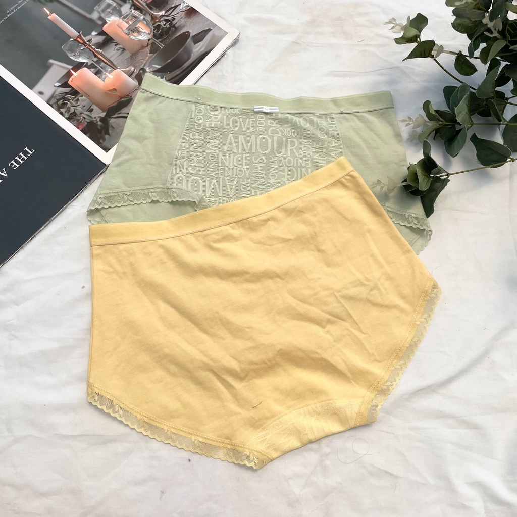 Quần lót nữ cotton phối ren , quần lót lưới hoạ tiết thời trang 6943