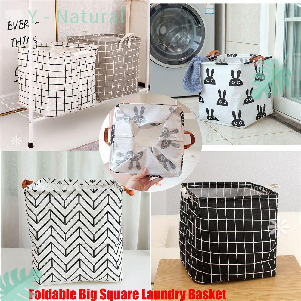 Giỏ Đựng Đồ Giặt Bằng Cotton Lanh Hình Vuông Sức Chứa Lớn Tiện Dụng