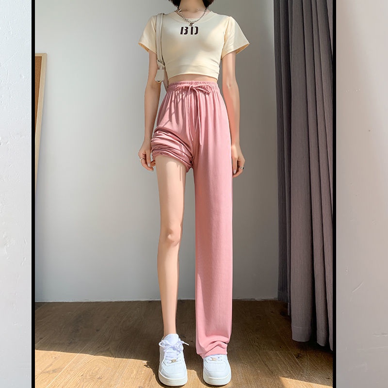 Quần Dài Lưng Cao Ống Rộng Thời Trang Hàn Quốc Cho Nữ