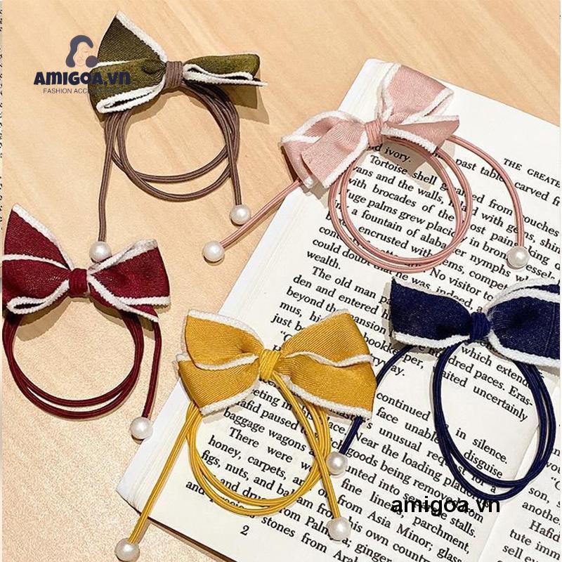 ✨✨Dây Buộc Tóc Đính Nơ Ruy Băng Xinh Xắn Phong Cách Hàn Quốc Thời Trang Cho Nữ