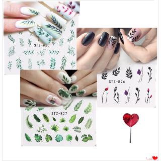 Miếng decal dán trang trí móng tay hình hoa lá đơn giản