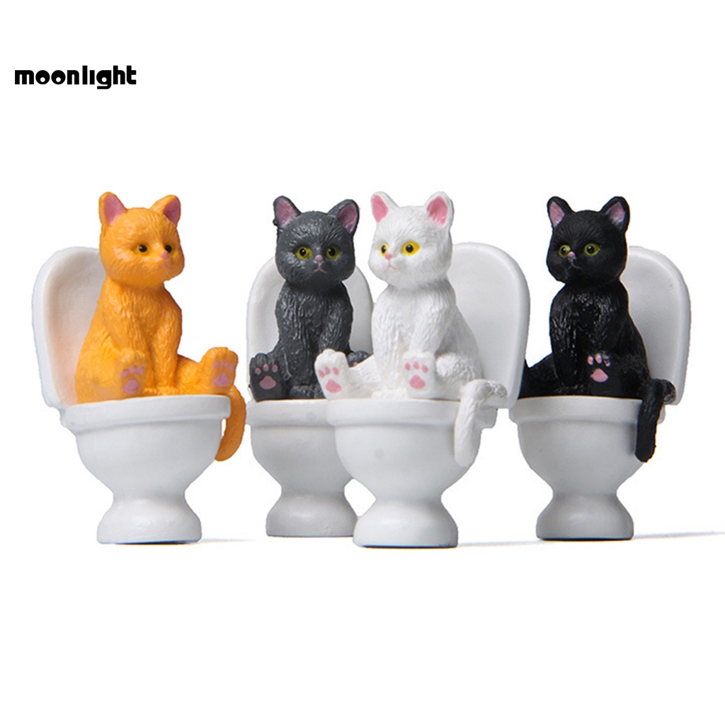 Đồ chơi mô hình chú mèo ngồi toilet ngộ nghĩnh cho bé