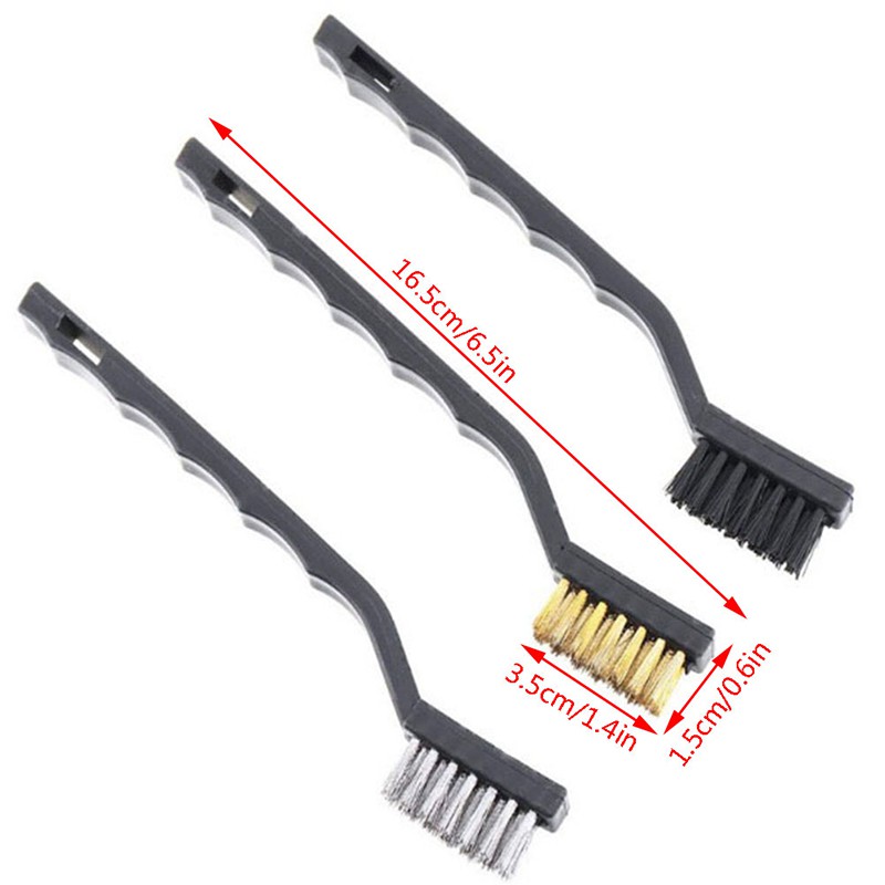 Set 3 bàn chải làm sạch kim loại bằng thép không gỉ đa năng HL