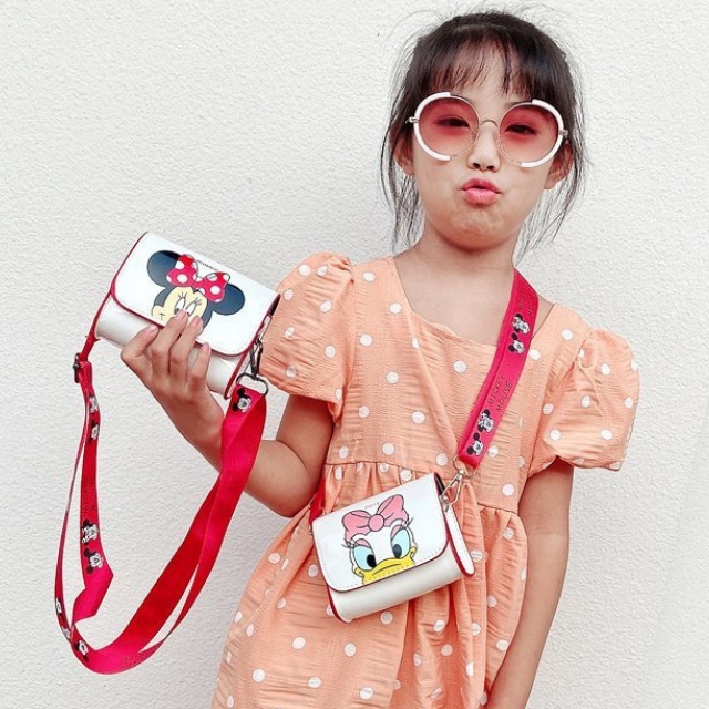 Túi đeo chéo cho bé mini dễ thương hình MICKEY và DONALD phong cách Hàn Quốc TIMIS TD683