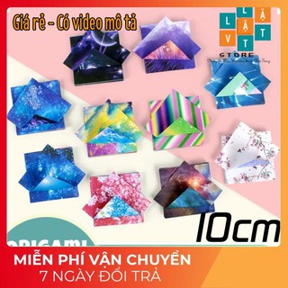 Giấy xếp Origami Vuông 10 Cm, giấy gấp thủ công, giấy gấp hạc nhiều kiểu