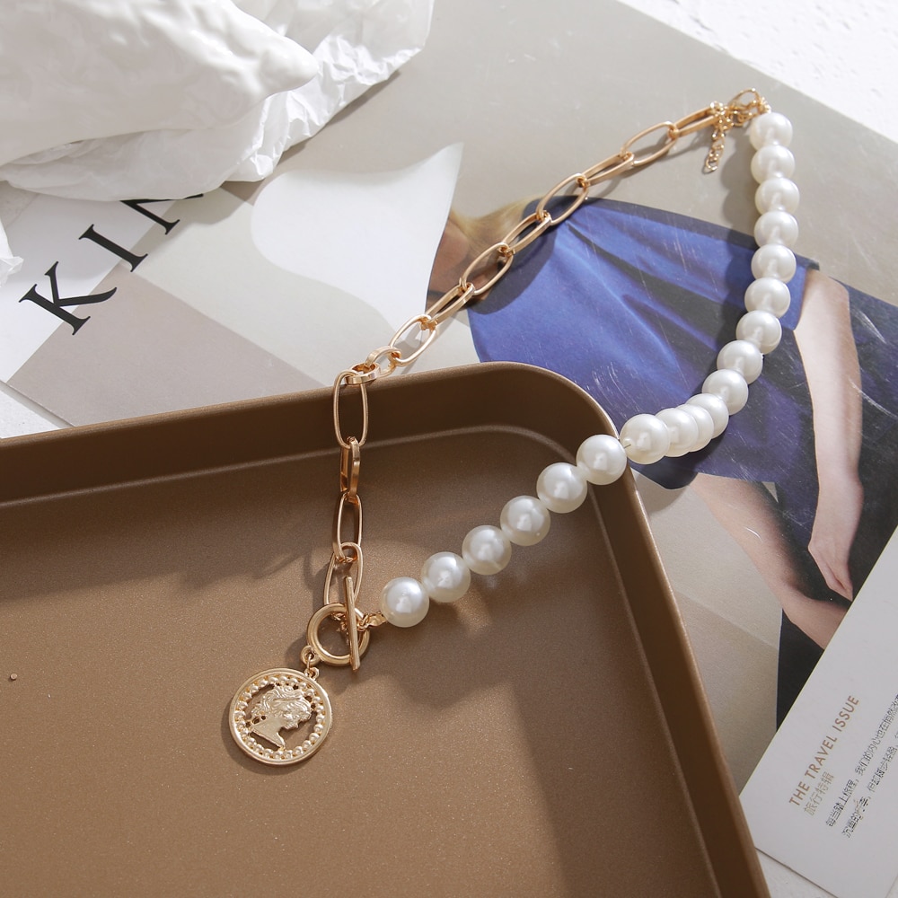 OT Vòng Cổ Choker Đính Ngọc Trai Nhân Tạo Thời Trang Dành Cho Nữ