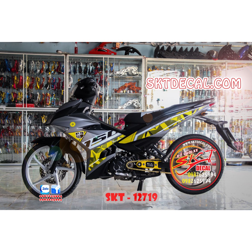 Tem rời exciter 150 xám vàng y15zr