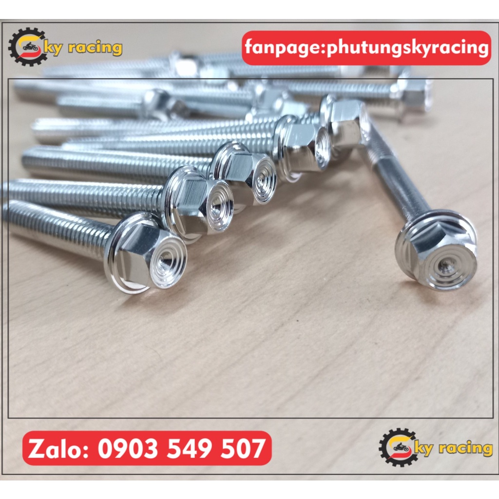 Bộ ốc lốc máy salaya inox 304 trụ thái gắn Winner, Extciter, Sirius, Sonic, Wave, Vario, Fu125…. TẶNG KÈM HỘP
