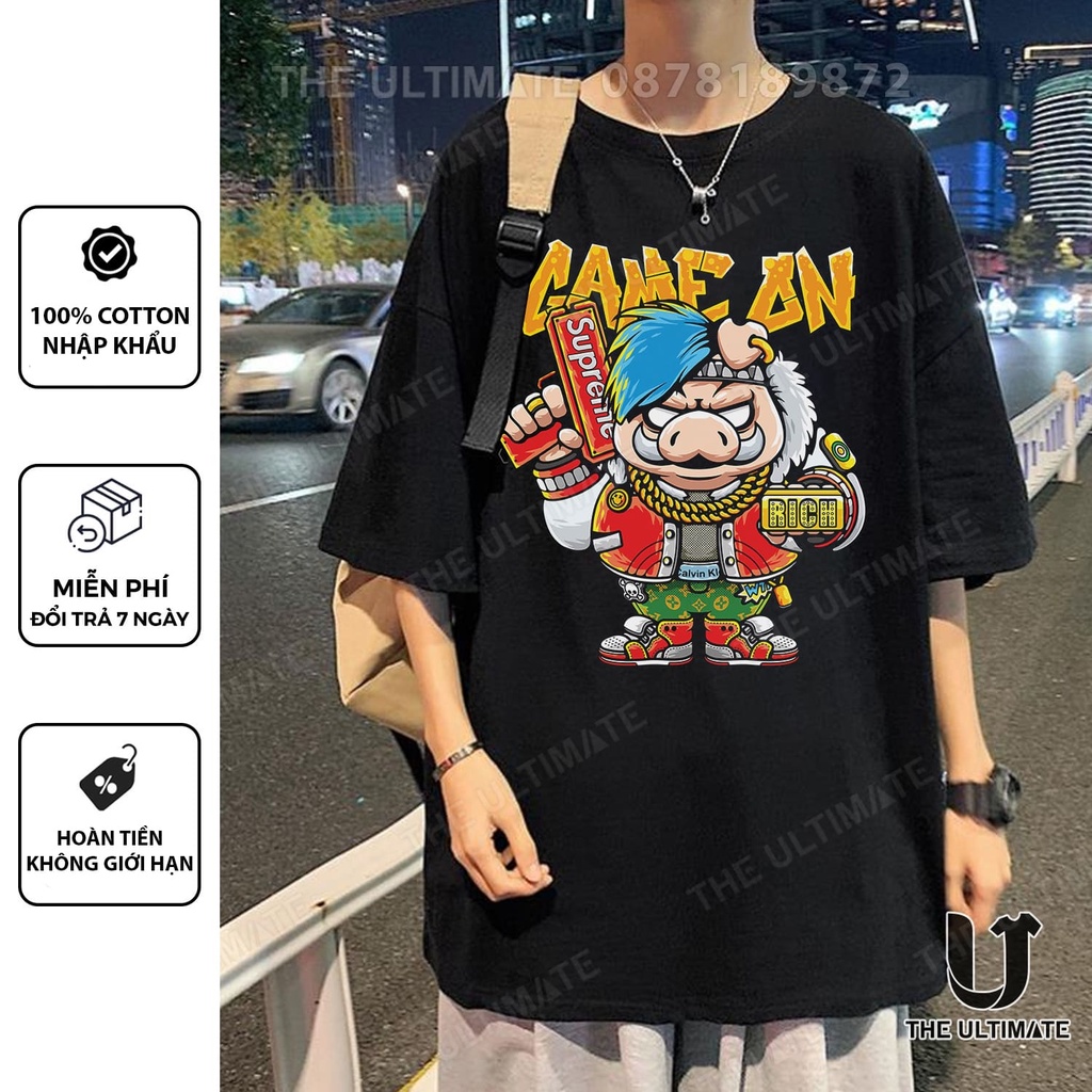 Áo phông game on form rộng nam nữ áo phông in hình tay lỡ The Ultimate