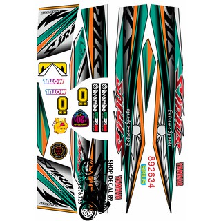 Tem Sirius 50 - 110 Xăng Cơ MS 892634 XANH LỤC BẢO - Tem Rời sirius 3 Lớp