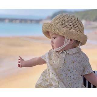 nón cói mũ cói cho bé (6 tháng đến 4 tuổi)