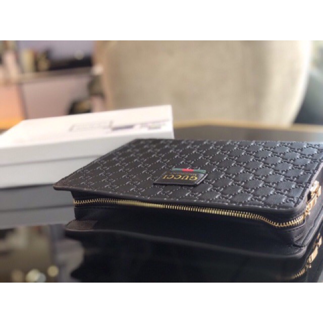 VÍ CLUTCH CẦM TAY GUCCI SUPER VIP‼️ fullbox , túi vải , card DA DẬP GG VÂN NỔI khoá mã số