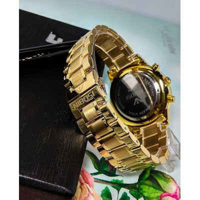 đồng hồ nam nibosi dây vàng đẳng cấp và sang trọng chống nước chống xước,tặng kèm vòng tì hưu