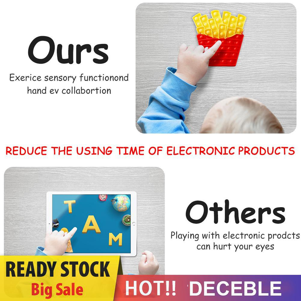 Pop It Fidget Đồ chơi Cartoon French Fries Push Bubble Sensory Đồ chơi Fidget Anti Stress Puzzle Đồ chơis