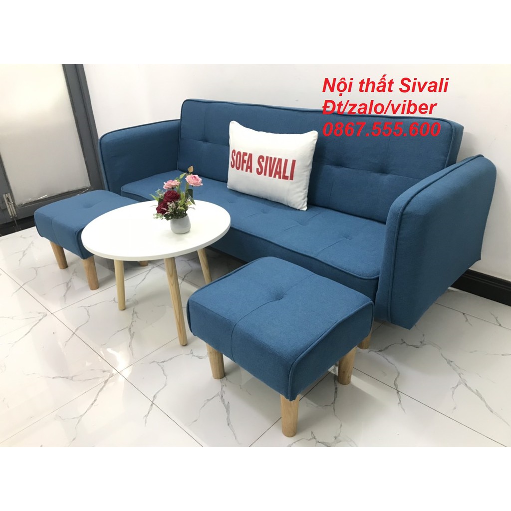 Bộ ghế sofa giường sofa bed tay vịn phòng khách sivali sopha