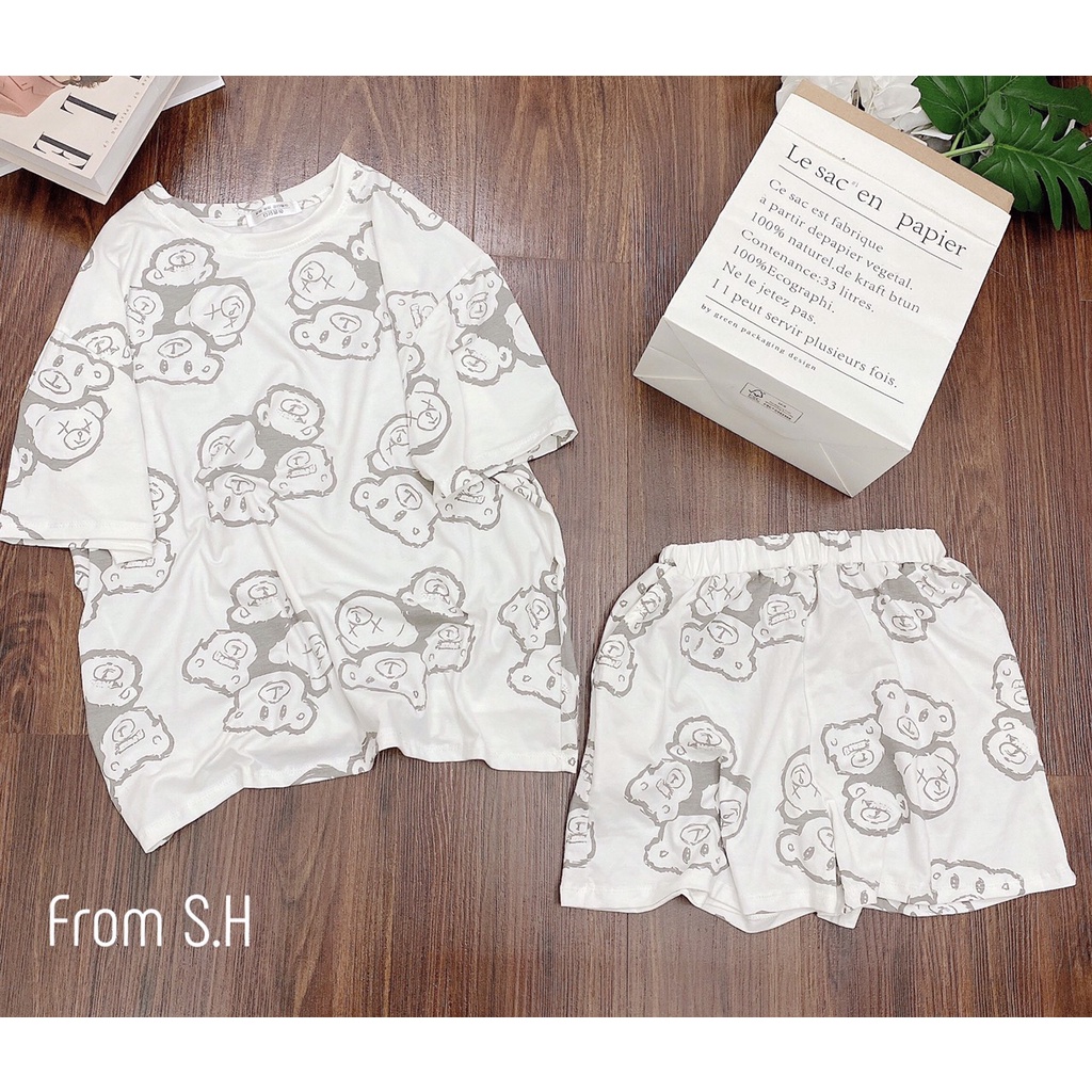 Bộ đồ mặc nhà/ Bộ đồ ngủ chất cotton siêu mát, họa tiết dễ thương