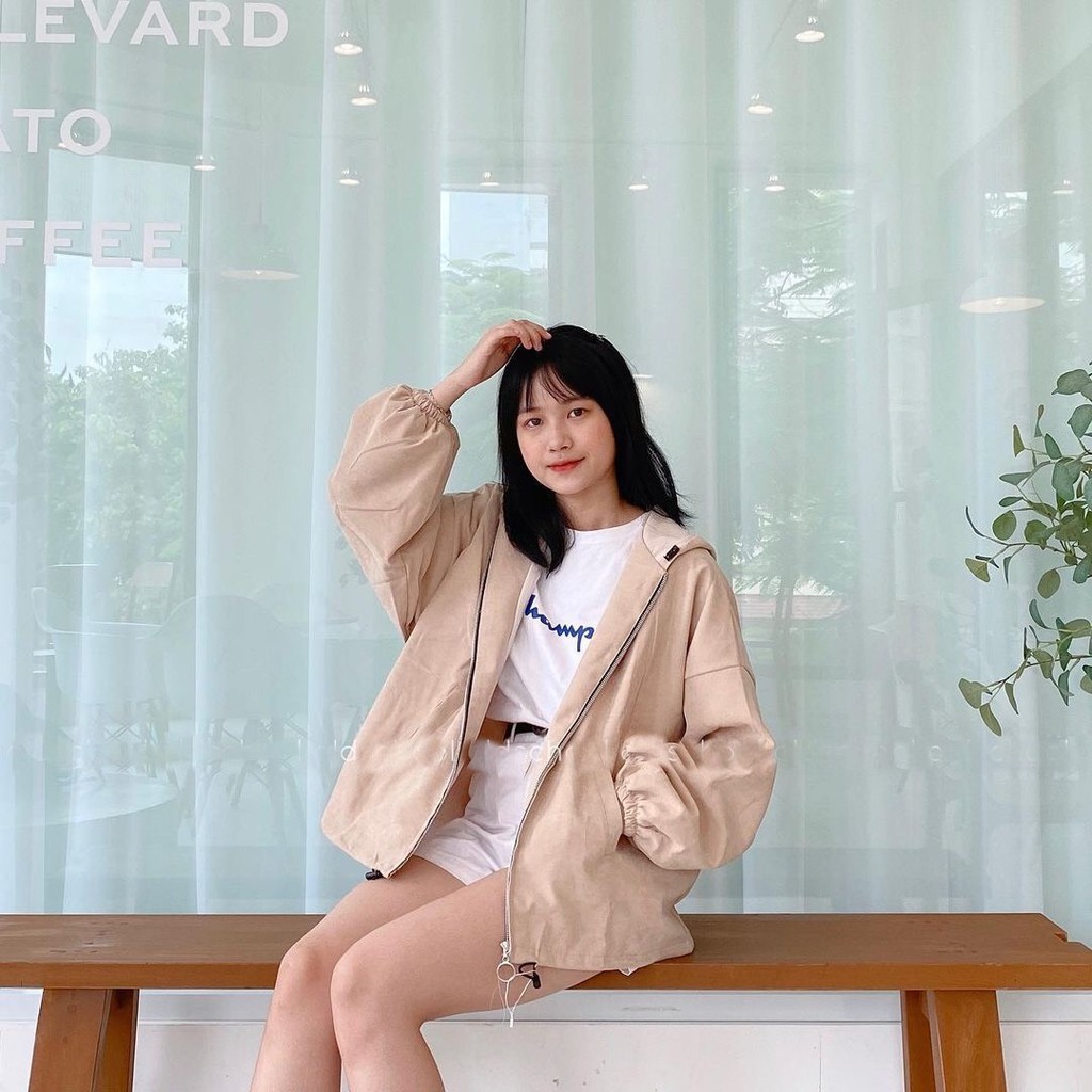 Áo Khoác nhung Lì 2 Lớp Tay Bồng Ulzzang Có Mũ Dày Dặn Ấm Áp LAVUSA (ảnh thật/sẵn/cóvideo) | BigBuy360 - bigbuy360.vn