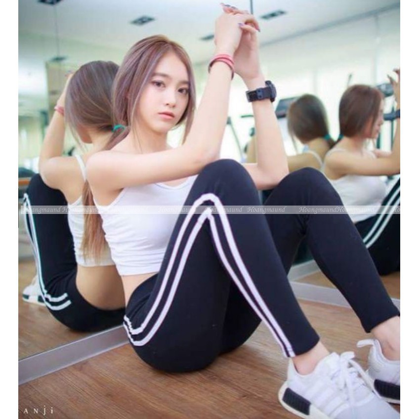 Quần thể thao 2 sọc nữ ⚡ RẺ VÔ ĐỊCH ⚡ Quần gym nữ, chất cotton Hàn, co dãn tốt, cam kết hàng loại 1 chất lượng cao | BigBuy360 - bigbuy360.vn