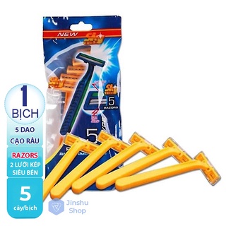 Combo 5 dao cạo râu Razors 2 lưỡi kép - Cạo râu dễ dàng, tiện lợi
