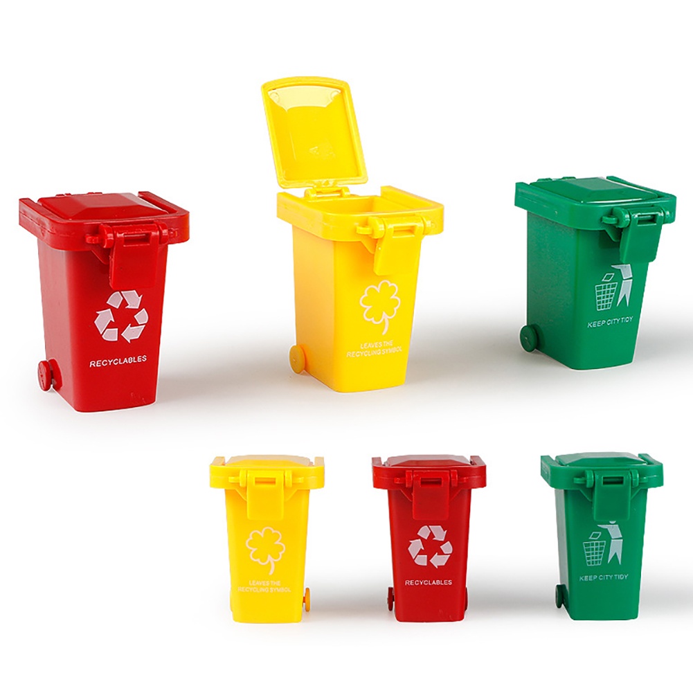 Set 3 Thùng Rác Nhựa Màu Sắc Tươi Sáng Cho Bé