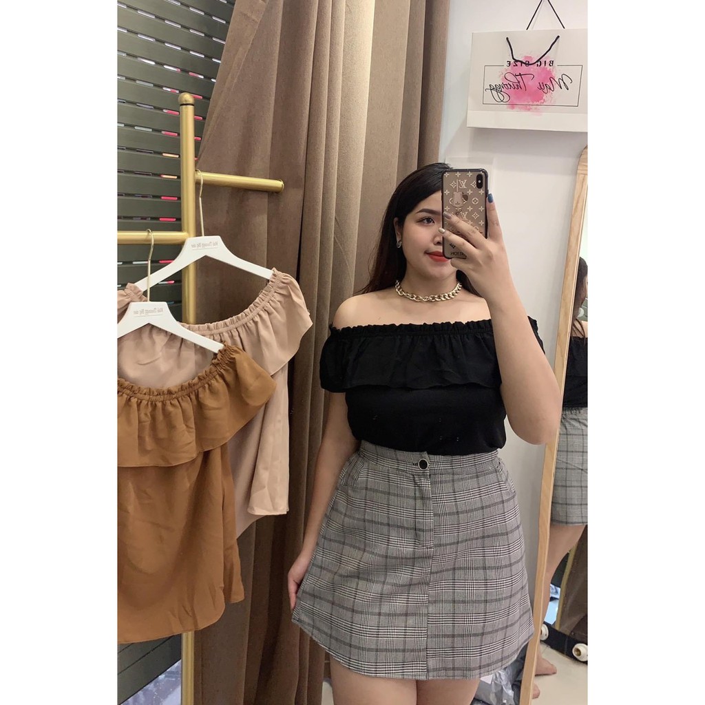 [Bigsize 55-100kg] Chân váy kẻ caro Huongbigsize đủ màu (kẻ ĐEN - ĐỎ - NÂU) 50-100kg có lót quần | BigBuy360 - bigbuy360.vn