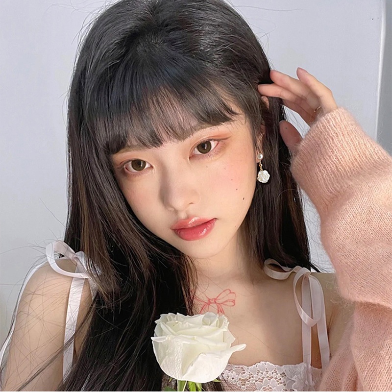 IF ME Đôi Bông Tai Họa Tiết Hoa Trà Thời Trang Sành Điệu Cho Nữ