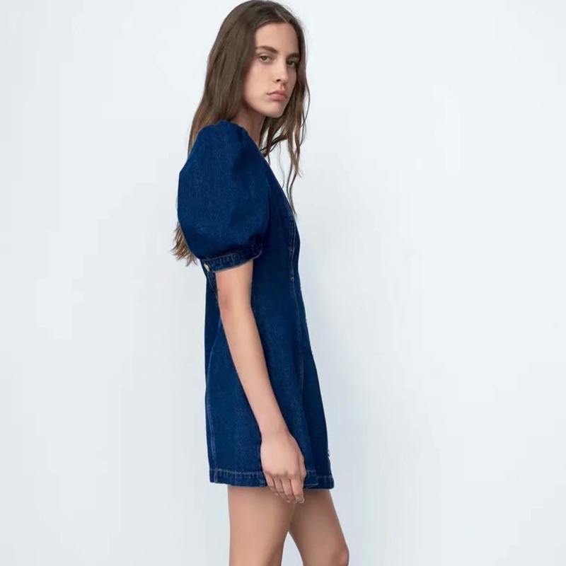 Đầm Zara jean xanh chất mềm đẹp xịn DT2JEG60N10