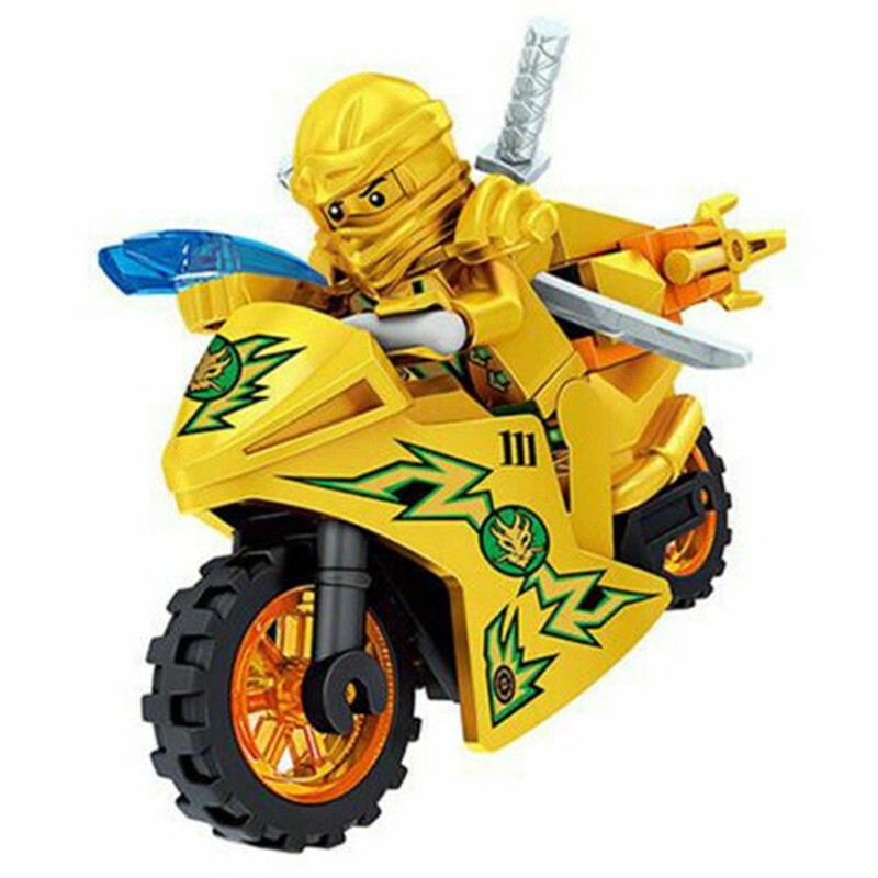 Bộ 8 mô hình đồ chơi lắp ráp xe mô tô ninjago