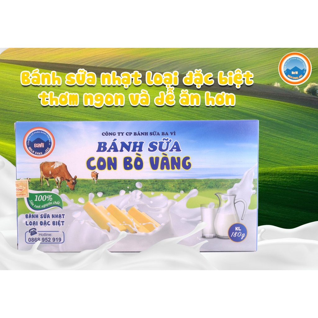 Bánh Sữa Nhạt Đặc Biệt Con Bò Vàng Ba Vì 180g - Đặc Sản Vùng Miền - Bách hóa HÀ NỘI
