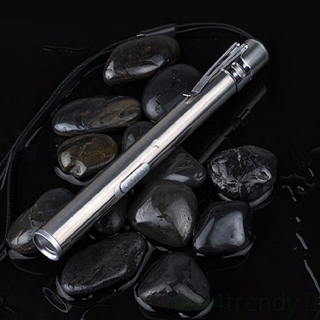 Đèn pin mini thép không gỉ kèm cáp sạc và dây đeo tiện dụng