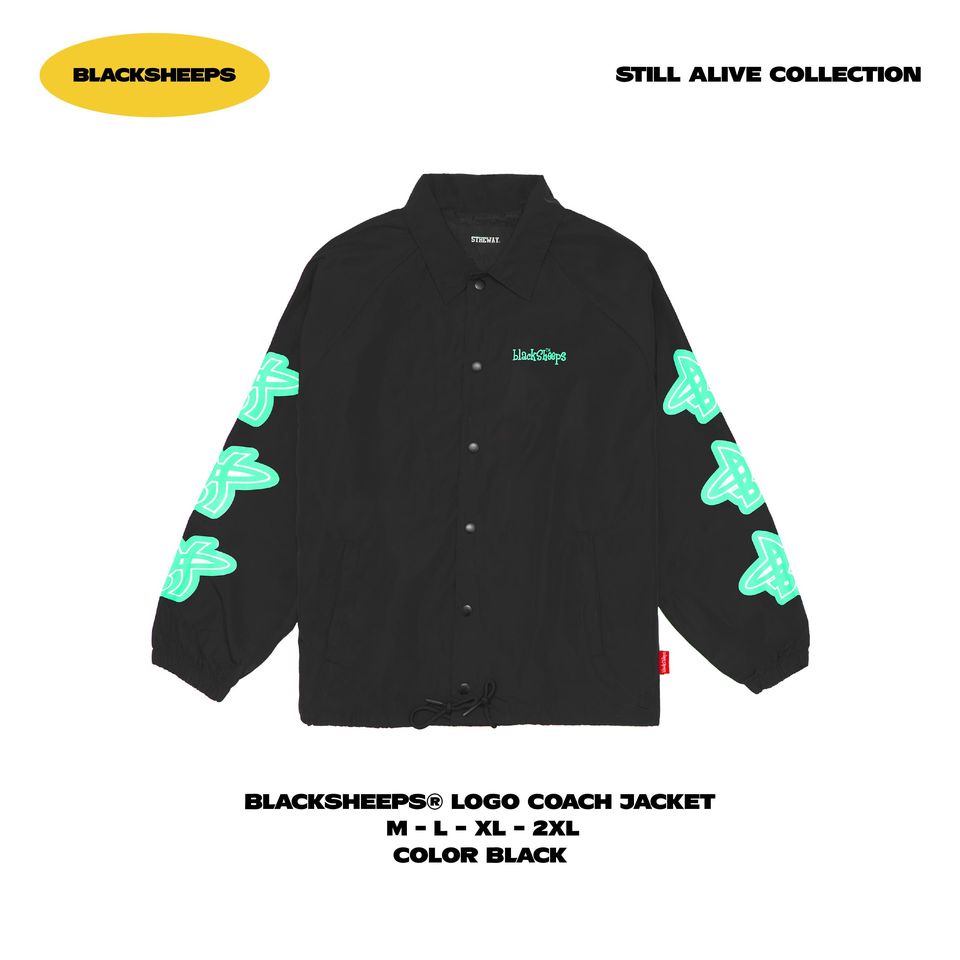 Áo khoác dù BLACKSHEEPS aka BlackSheeps Logo Coach Jacket - BLACK