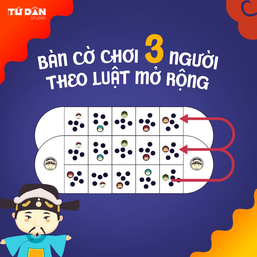 Cờ Ô ăn quan Mở rộng – Combo 4 người 2021 - Trò chơi dân gian trí tuệ