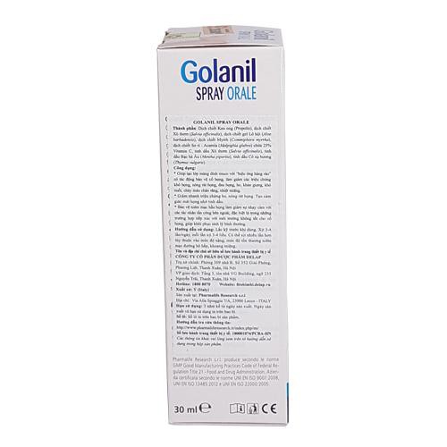 Golanil Spray Orale - Giảm ho, viêm, nóng rát họng | BigBuy360 - bigbuy360.vn