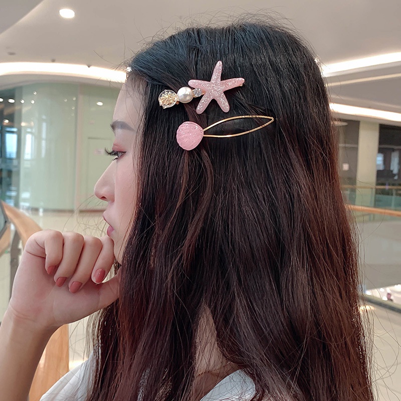 Bộ Kẹp Tóc Hình Vỏ Sò/Sao Biển Kiểu Hàn Quốc Dễ Thương Xinh Xắn