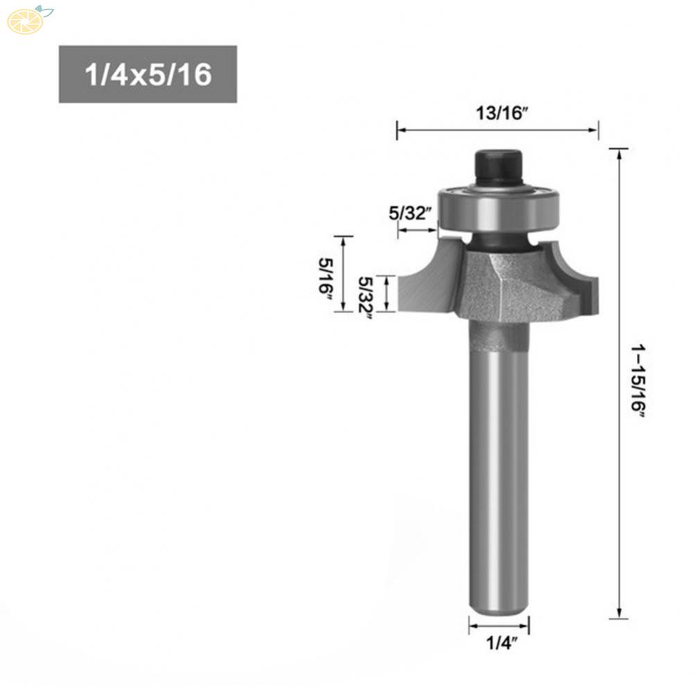 Mũi phay tròn đường kính 1/4\" 2 rãnh chuyên dụng cho thợ mộc
