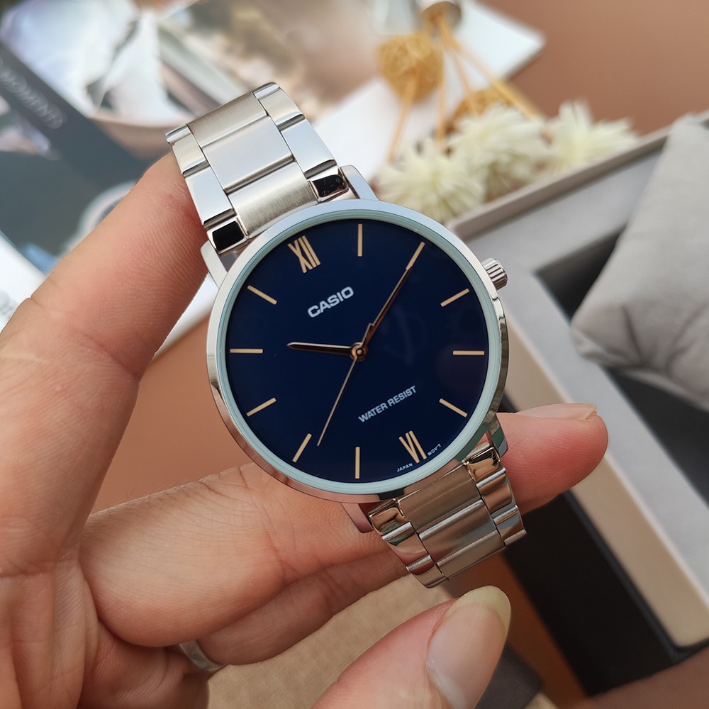 Đồng hồ Casio nam MTP-VT01D-2BUDF dây da chính hãng