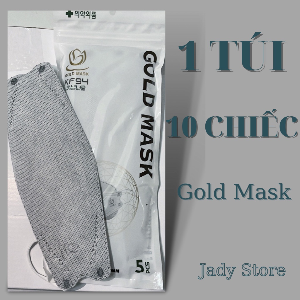 FREESHIP_KHẨU TRANG KF94_ GOLD MASK_ 1TÚI/10 CÁI_GIÁ RẺ_MÀU XÁM | BigBuy360 - bigbuy360.vn