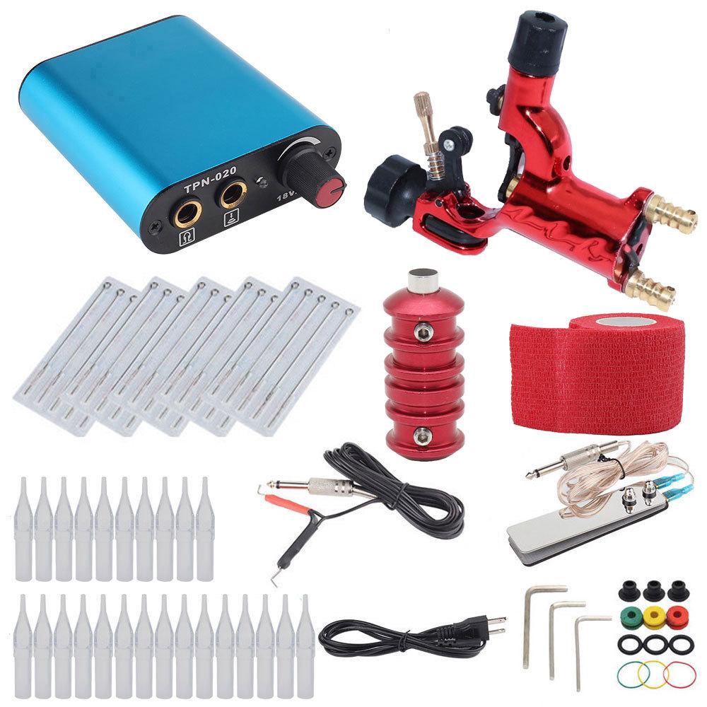 Longtian Professional Tattoo Kit Red Dragonfly Rotary Tattoo Machine Shader & Liner Có Dây Kẹp