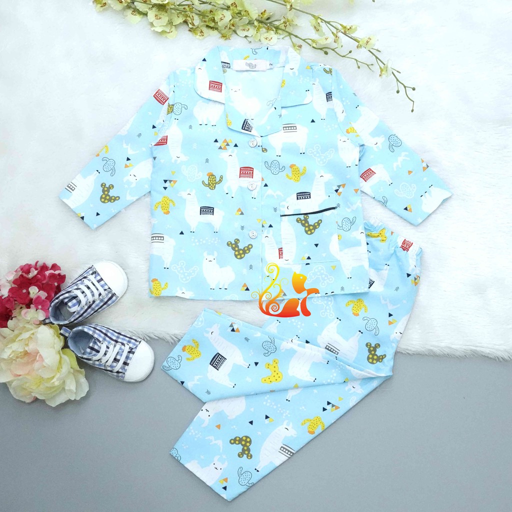 Đồ Bộ Mặc Nhà &quot;Cừu - Xương Rồng&quot; Pijama Kate Thái Quần Dài - Cho Bé 8-38kg.