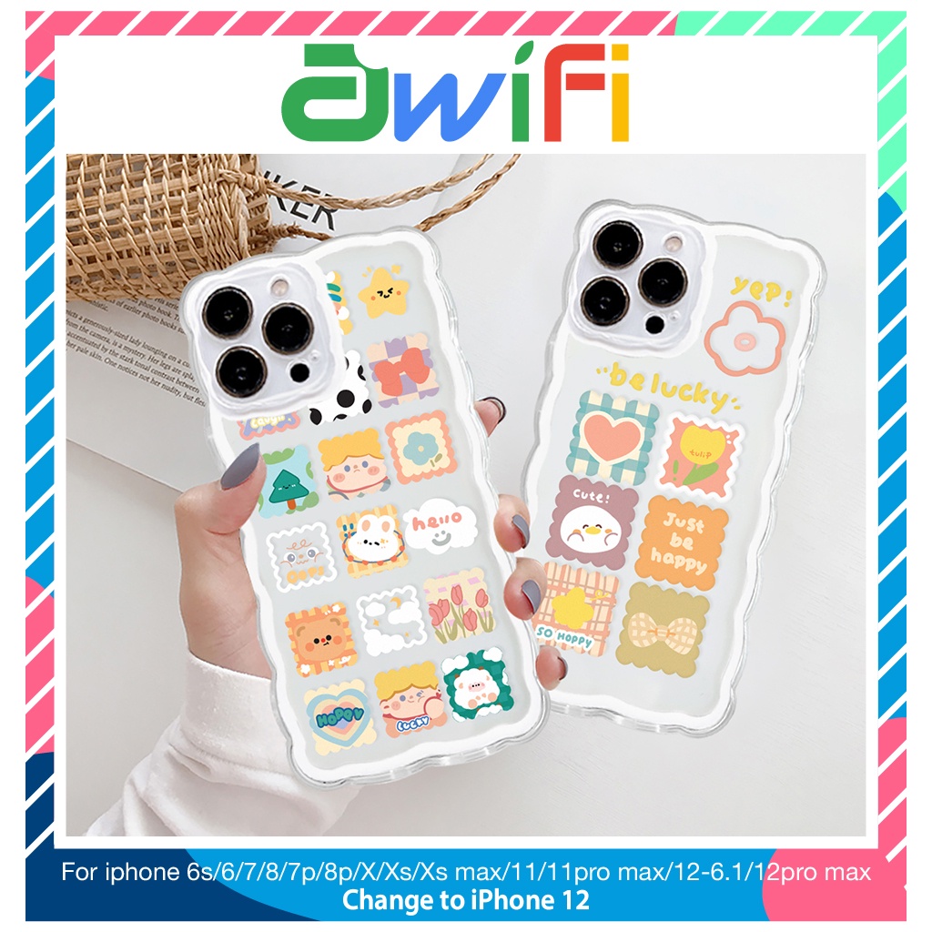 Ốp lưng iphone trong lượn sóng be lucky 6/6plus/7/7plus/8/8plus/xs/11/12/13/pro/max/plus/promax-Sale Hot U1-13