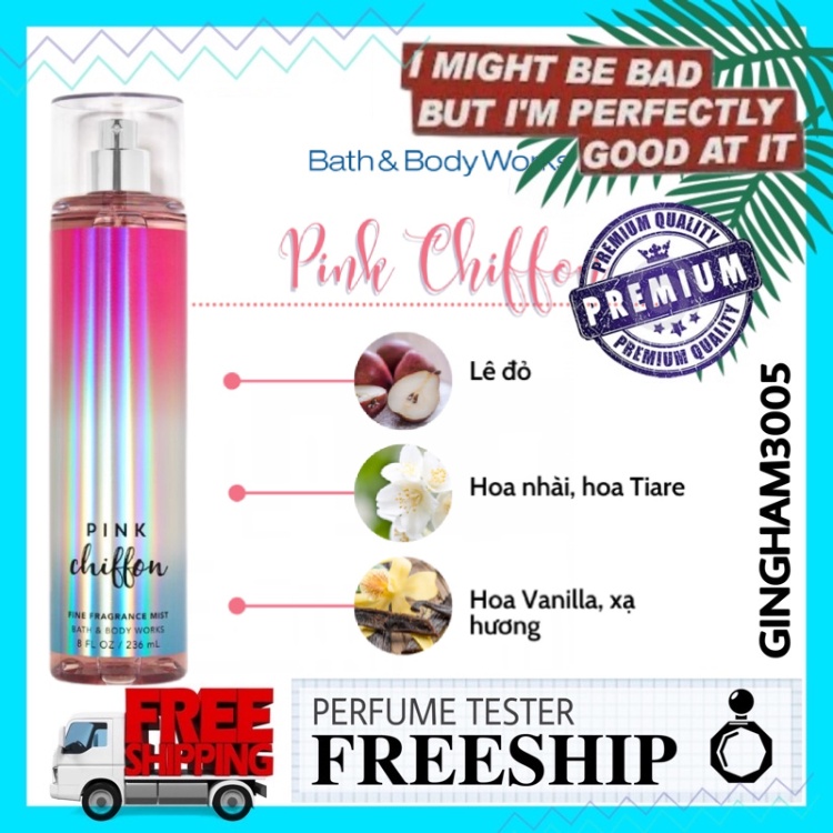 ✦GH✦ Xịt Thơm Toàn Thân Bath And Body Works - Pink Chiffon 236ml
