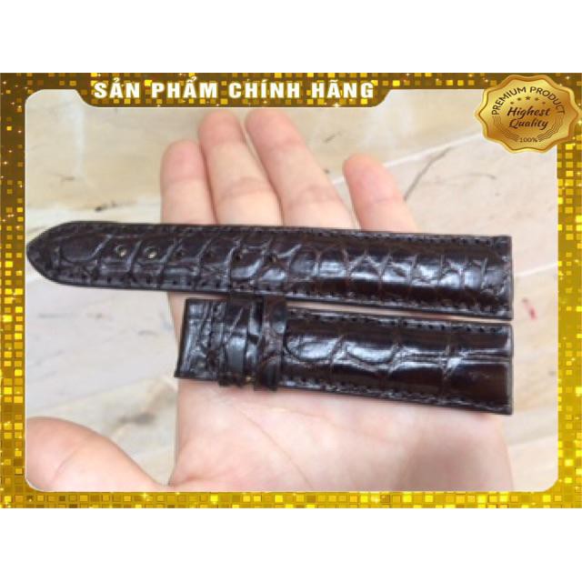 Thẻ BH 12 Tháng -  Dây Đồng Hồ 2 Mặt Da Cá Sấu Màu Nâu size 18-20-22 . Hàng Cao Cấp, xịn, Rẻ, Đẹp