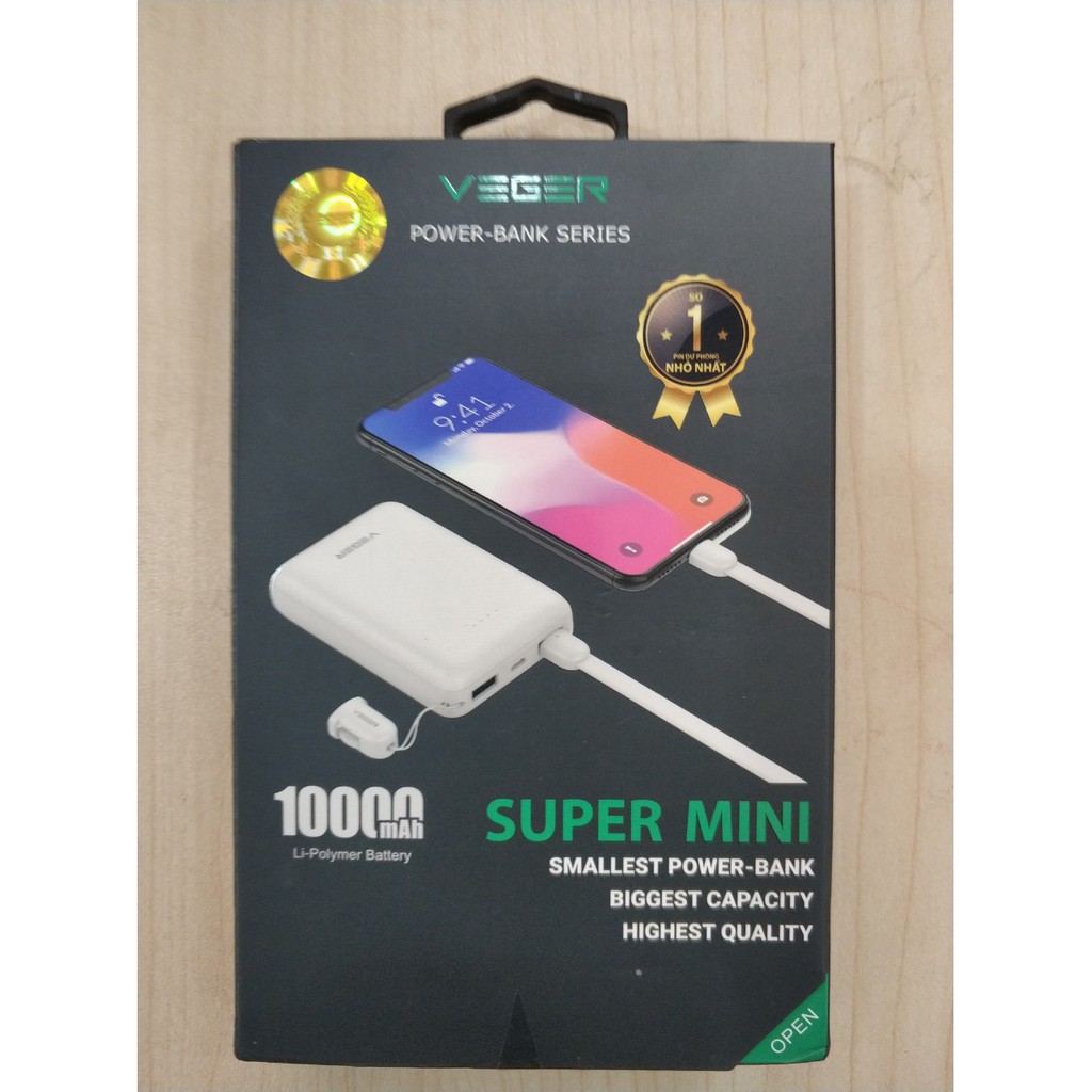 Pin sạc dự phòng Veger x10 - 10.000mAh